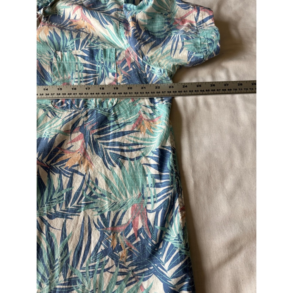 IZOD Saltwater Relaxed Classics Floral Palm Leaf Short Sleeve Shirt Tropical L - Picture 8 of 11